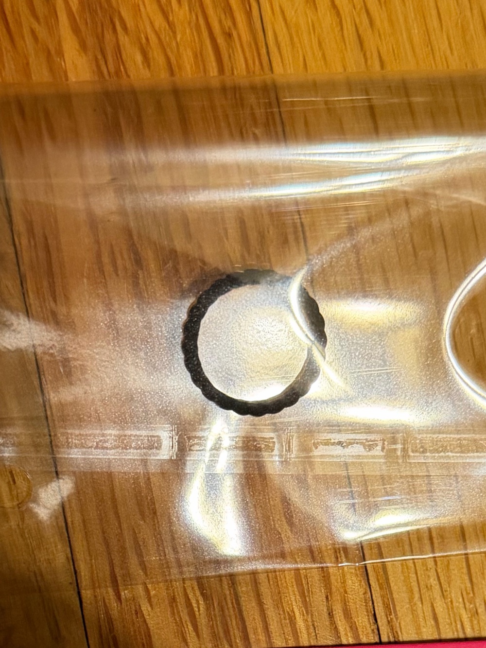 Textured Thin Stackable Ring in Black - Unbranded
